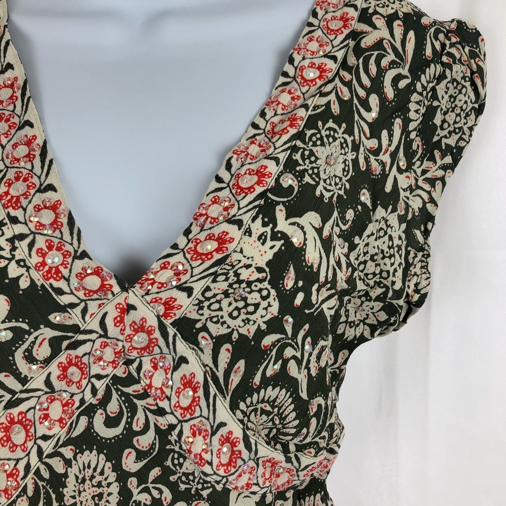 Quizz Trends rayon embellished top M - Picture 2 of 5
